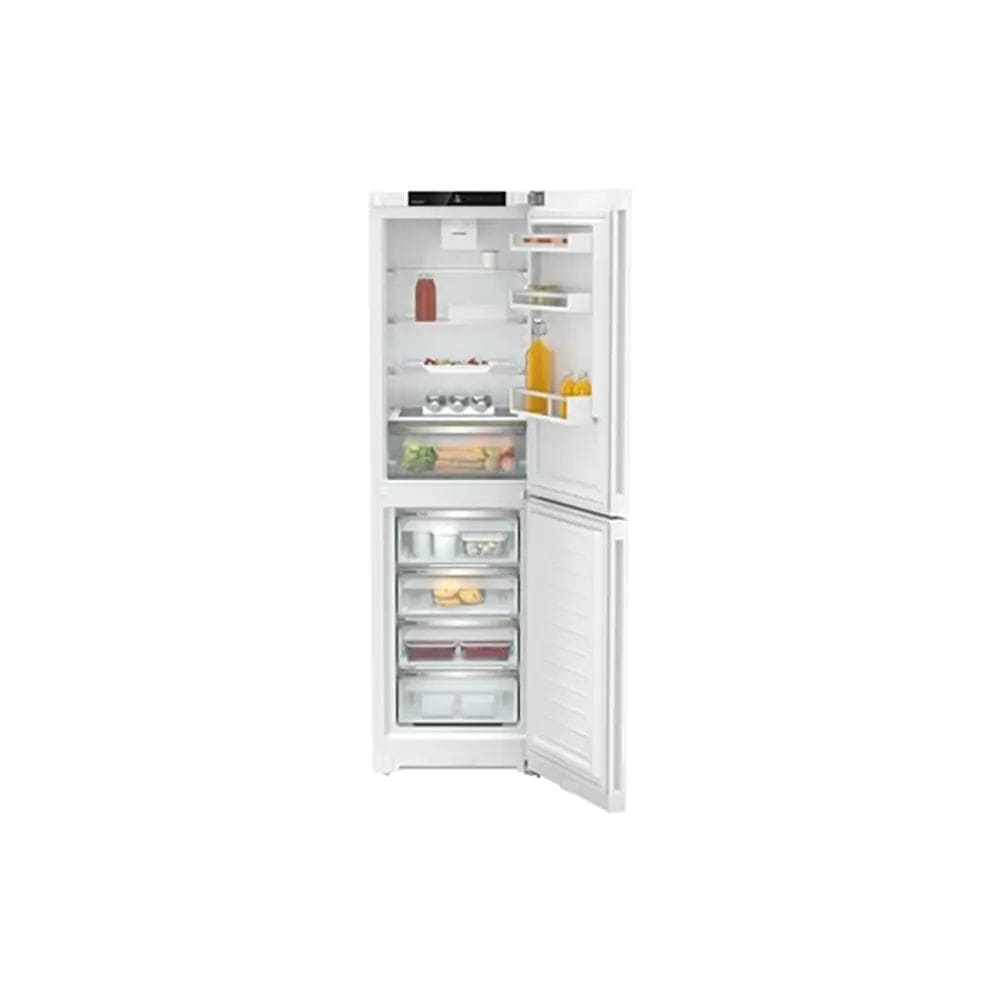 Liebherr CND5704 Pure 359 Litre Combined Fridge Freezer with EasyFresh and NoFrost, 59.7cm Wide - White | Atlantic Electrics - 39478175498463 