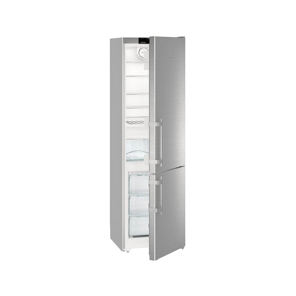 Liebherr CNef4015 365 Litre Comfort Freestanding Fridge Freezer with NoFrost- 60cm Wide- SmartSteel Doors | Atlantic Electrics