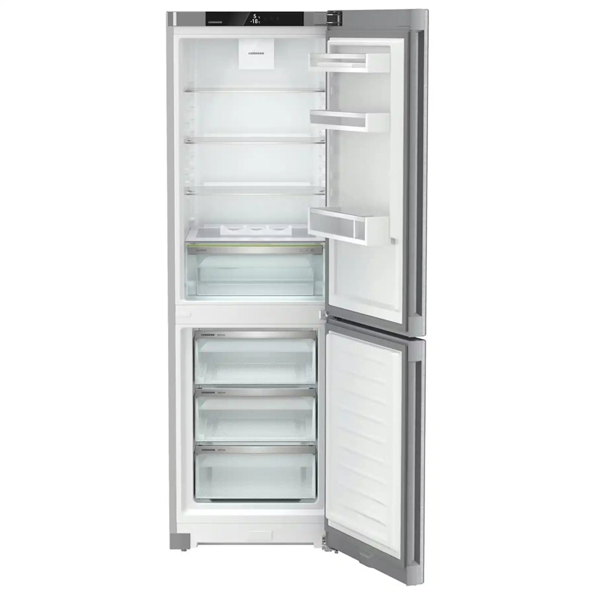 Liebherr CNSDC5203 60cm 60/40 Frost Free Fridge Freezer with EasyFresh - Silver | Atlantic Electrics