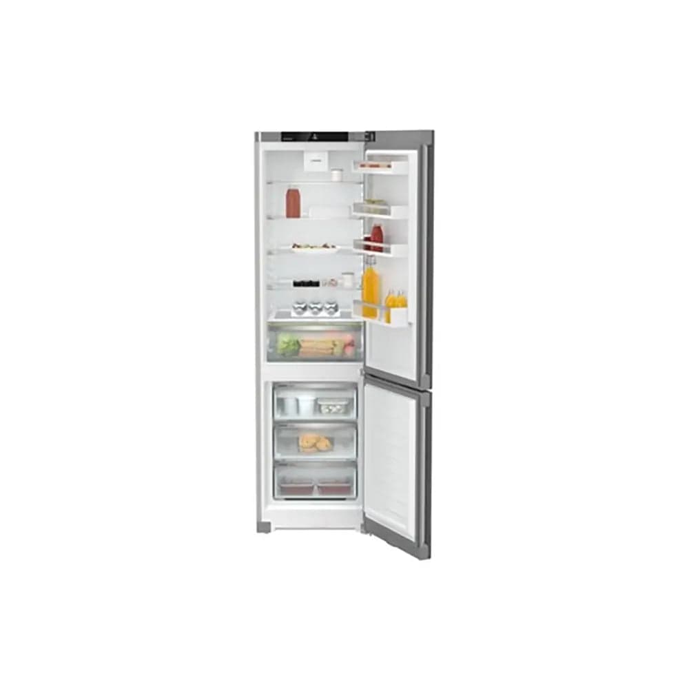 Liebherr CNSFD5703 Pure 371 Litre Combined Fridge Freezer with EasyFresh and NoFrost, 59.7cm Wide - Silver | Atlantic Electrics - 39478180217055 