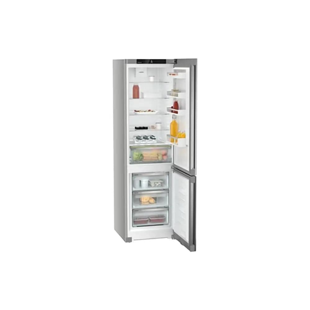 Liebherr CNSFD5703 Pure 371 Litre Combined Fridge Freezer with EasyFresh and NoFrost, 59.7cm Wide - Silver | Atlantic Electrics - 39478180151519 
