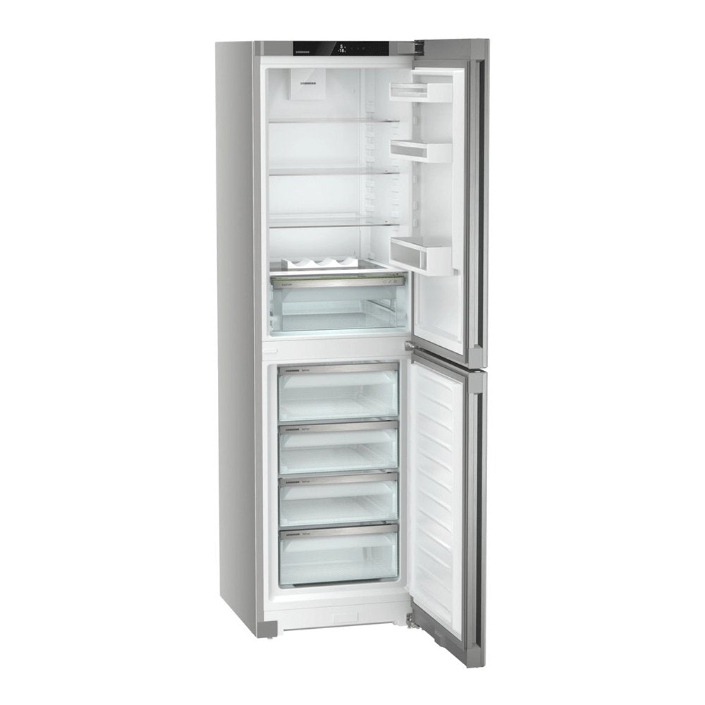 Liebherr CNSFD5704 Pure 359 Litre Combined Fridge-Freezer, 4 Freezer Drawers, with NoFrost, EasyFresh- 59.7cm Wide, SteelFinish | Atlantic Electrics