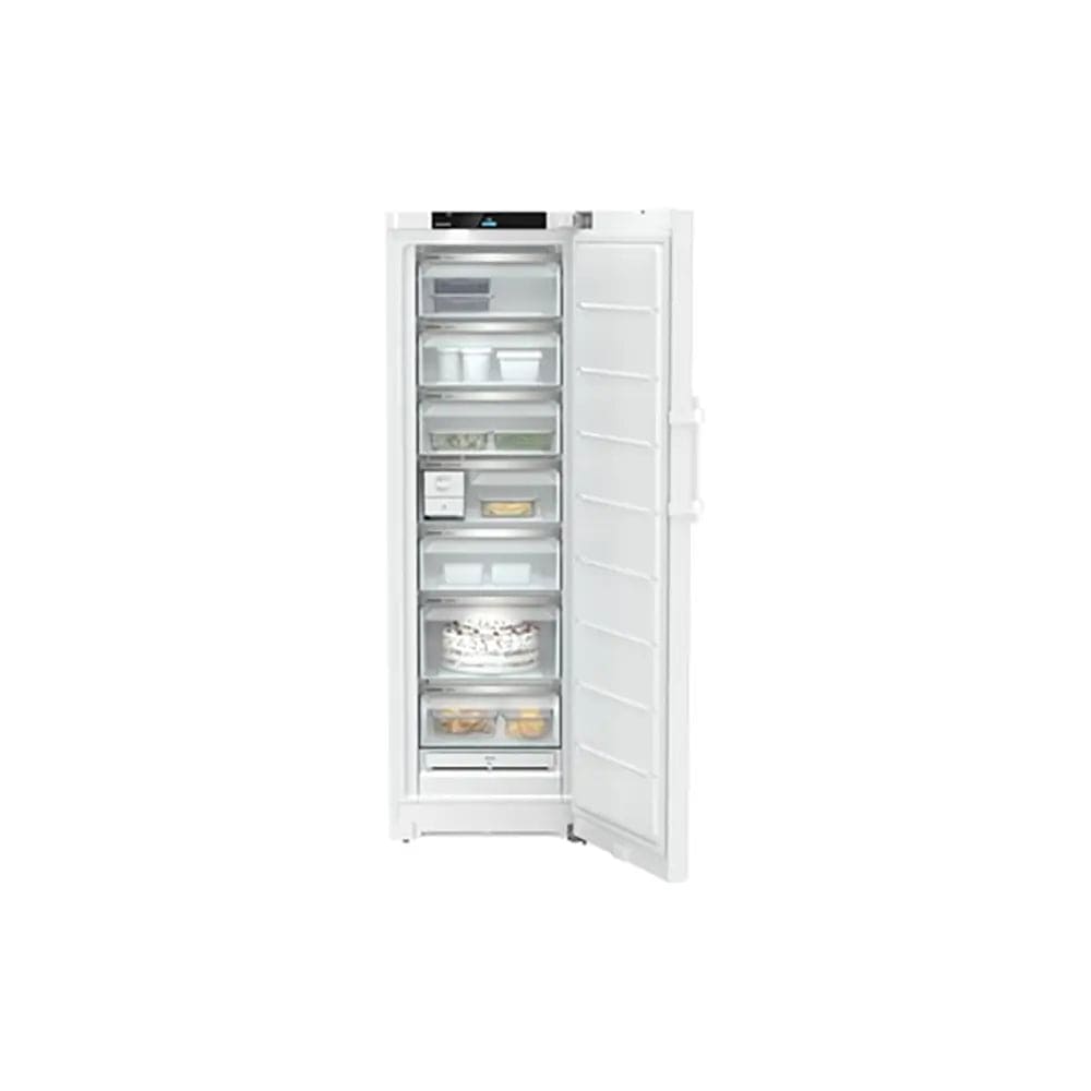 Liebherr FND525I Prime 277 Litre Freestanding Freezer with NoFrost, Frost Protect, 7 Drawers, 59.7cm Wide - White | Atlantic Electrics - 39478191030495 