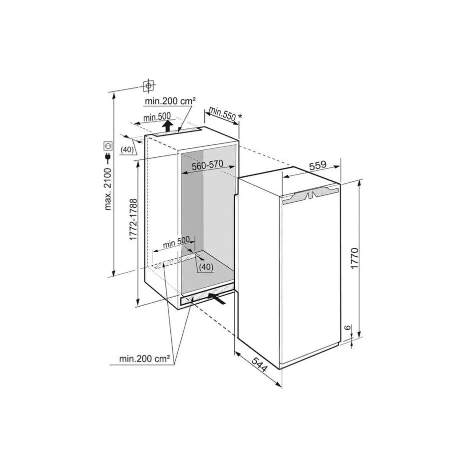 Liebherr IKBP3560 BioFresh 178cm Built in fridge with BioFresh Door-on-Door | Atlantic Electrics - 39478196994271 