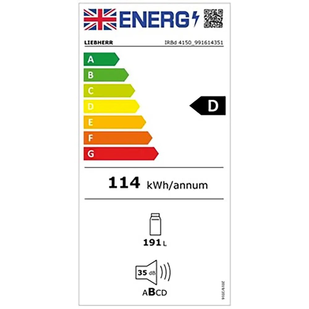 Liebherr IRBD4150 Prime 191 Litre Integrated Refrigerator with BioFresh - 121.3cm Wide | Atlantic Electrics - 40199565508831 