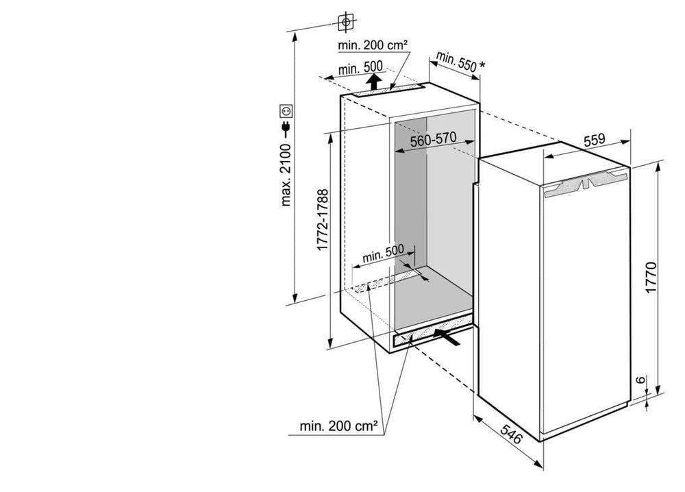 Liebherr IRBE5120 178cm Bio Fresh 294L Built in Fridge | Atlantic Electrics - 39478196601055 