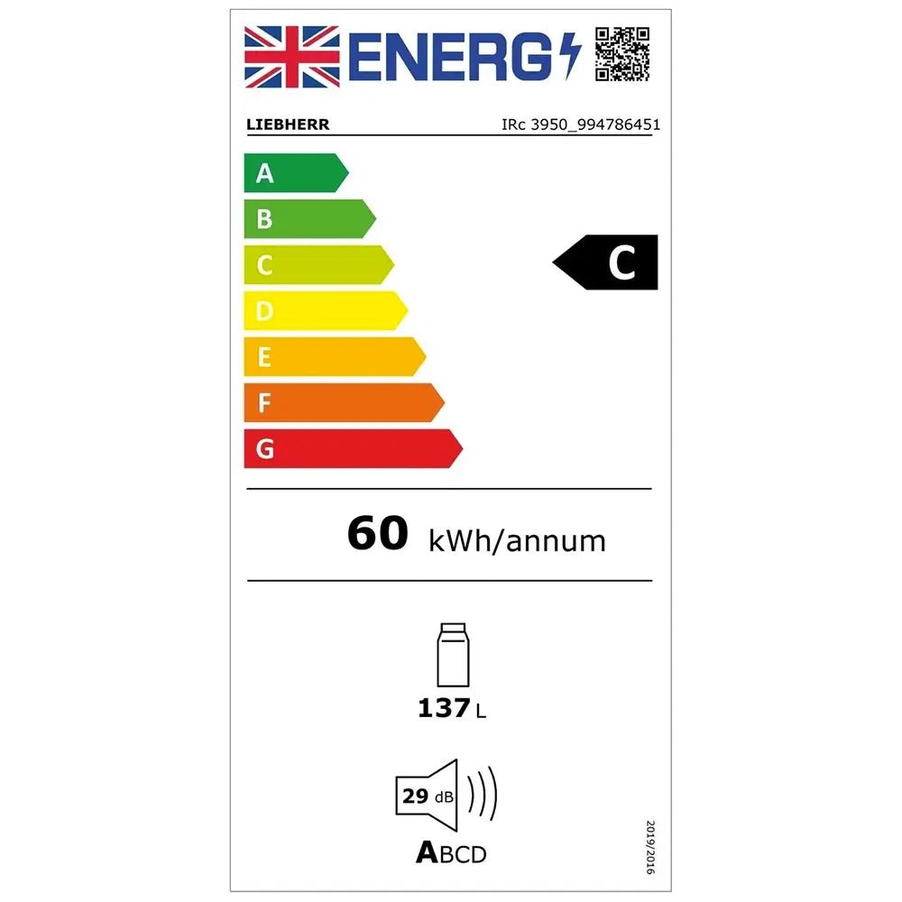 Liebherr IRC3950 Prime 136 Litre Integrated Fridge with EasyFresh, UltraSilent - 55.9cm Wide | Atlantic Electrics