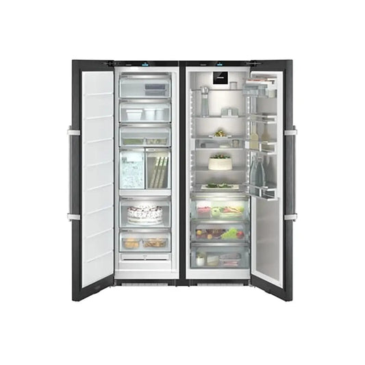 Liebherr Peak XRFbs5295 665L Black Steel No Frost Freestanding Side by Side Fridge Freezer with Ice Maker | Atlantic Electrics