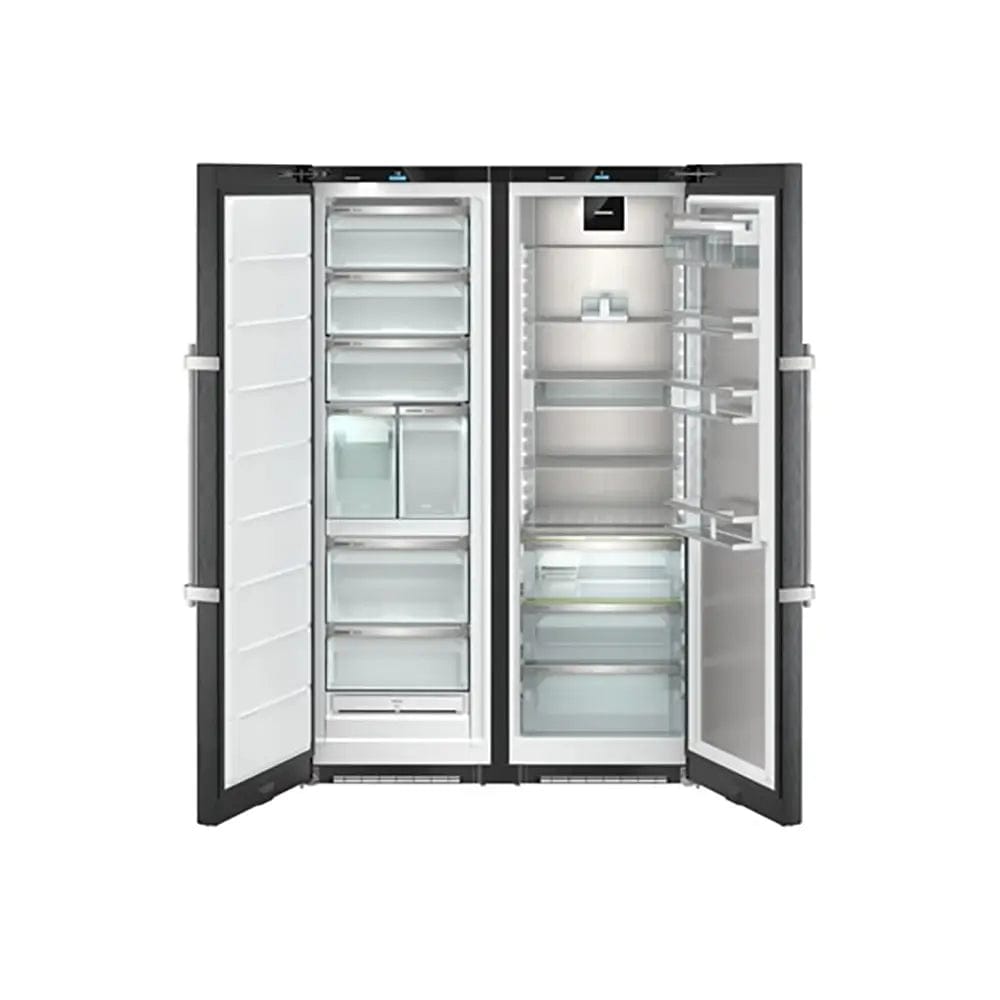 Liebherr Peak XRFbs5295 665L Black Steel No Frost Freestanding Side by Side Fridge Freezer with Ice Maker | Atlantic Electrics