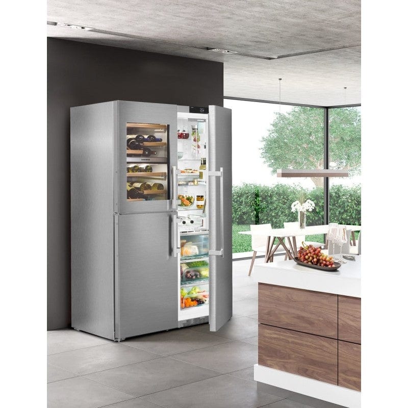 Liebherr SBSES8486 121cm Side By Side Biofresh-Plus Fridge Icemaker & Wine Storage | Atlantic Electrics - 39478219407583 