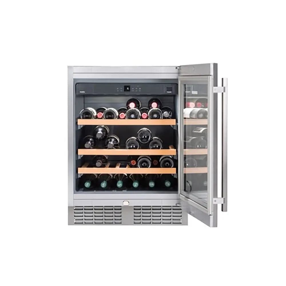 Liebherr UWKES1752 GrandCru 110 Litre Built-Under Wine Storage Cabinet, 46 Bordeaux Bottles - 59.7cm Wide | Atlantic Electrics - 39478224158943 