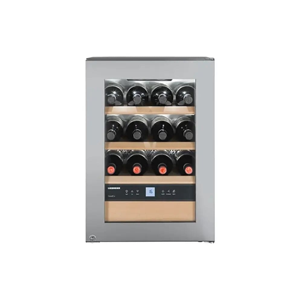 Liebherr WKES653 GrandCru 48 Litre Wine Storage Cabinet, 12 Bordeaux Bottles, 42.5cm Wide - Stainless Steel | Atlantic Electrics - 39478225141983 