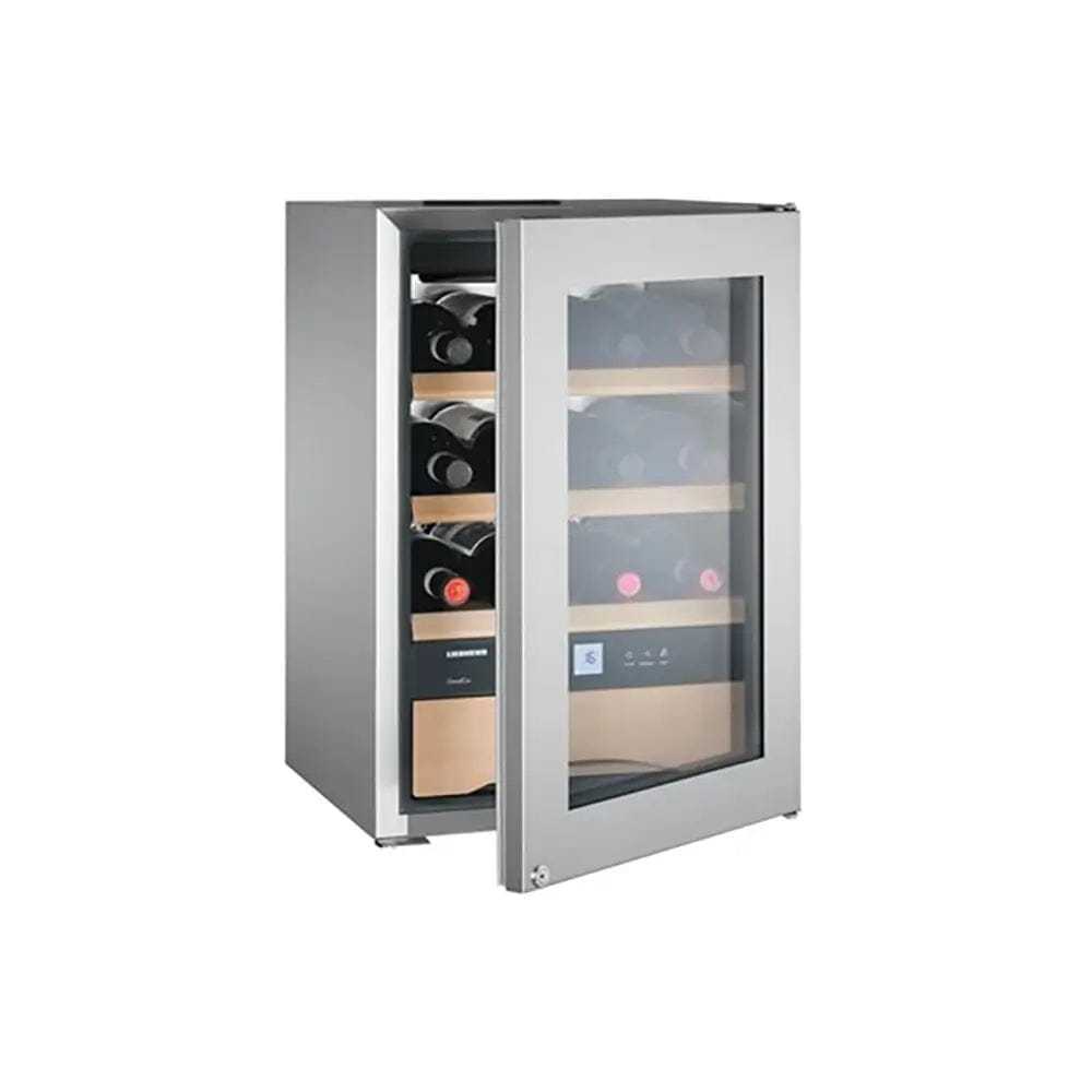 Liebherr WKES653 GrandCru 48 Litre Wine Storage Cabinet, 12 Bordeaux Bottles, 42.5cm Wide - Stainless Steel | Atlantic Electrics - 39478225076447 