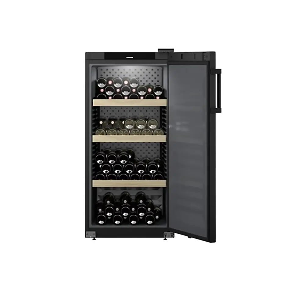 Liebherr WSBL4201 GrandCru 267 Litre Wine Storage Fridge, 141 0.75 Litre Bordeaux Bottles, 59.7cm Wide - Black - Atlantic Electrics