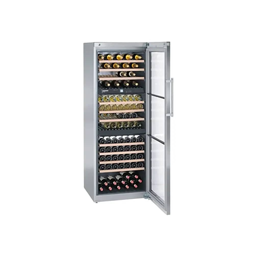 Liebherr WTES5872 Vinidor 503 Litre Multi-Temperature Wine Cabinet, 178 Bordeaux Bottles, 3 Temperature Zones, 70cm Wide - Stainless Steel | Atlantic Electrics - 39478224879839 