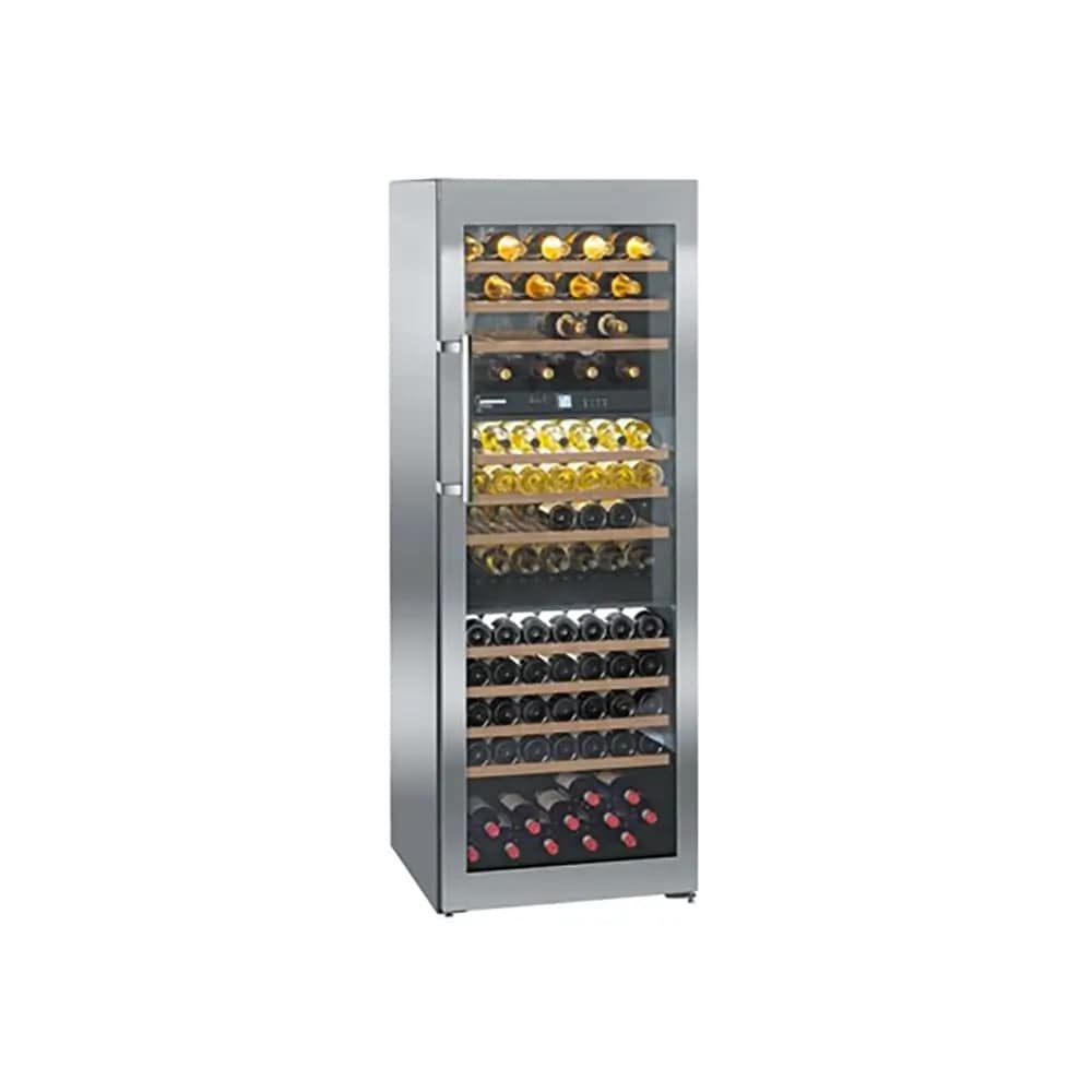 Liebherr WTES5872 Vinidor 503 Litre Multi-Temperature Wine Cabinet, 178 Bordeaux Bottles, 3 Temperature Zones, 70cm Wide - Stainless Steel | Atlantic Electrics