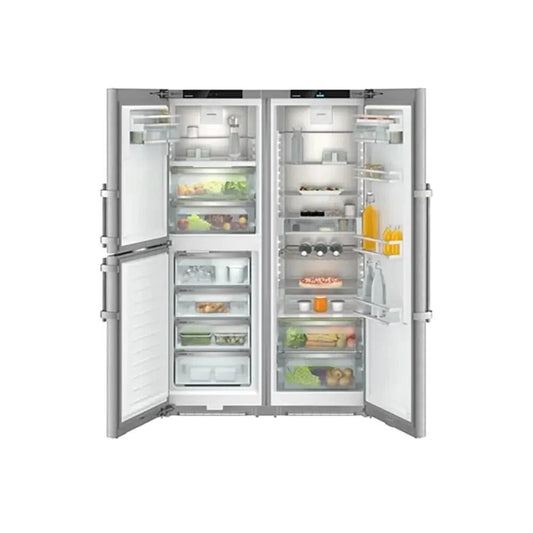 Liebherr XRCSD5255 Prime Side-by-Side Combination Refrigerator Freezer, IceMaker with Fixed Water Connection, 59.7cm Wide - Silver | Atlantic Electrics