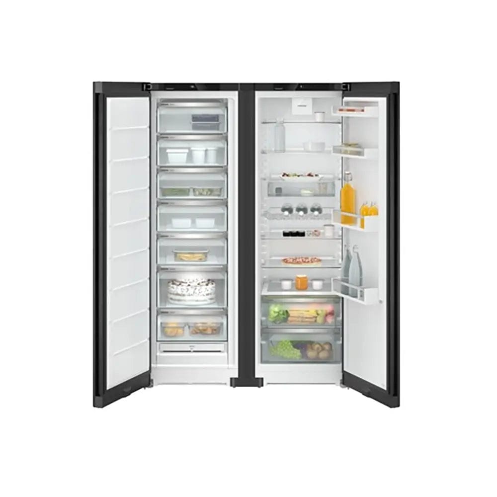Liebherr XRFBD5220 Plus Side-by-Side Combination Refrigerator Freezer with NoFrost, 59.7cm Wide - BlackSteel | Atlantic Electrics