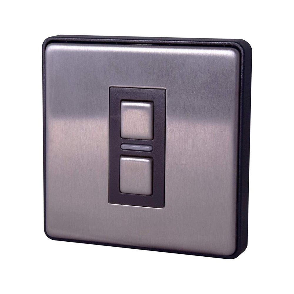 Lightwave L21 Smart Series Dimmer, 350 W, 230 V, Stainless Steel, 1 Gang - Atlantic Electrics - 40800941605087 