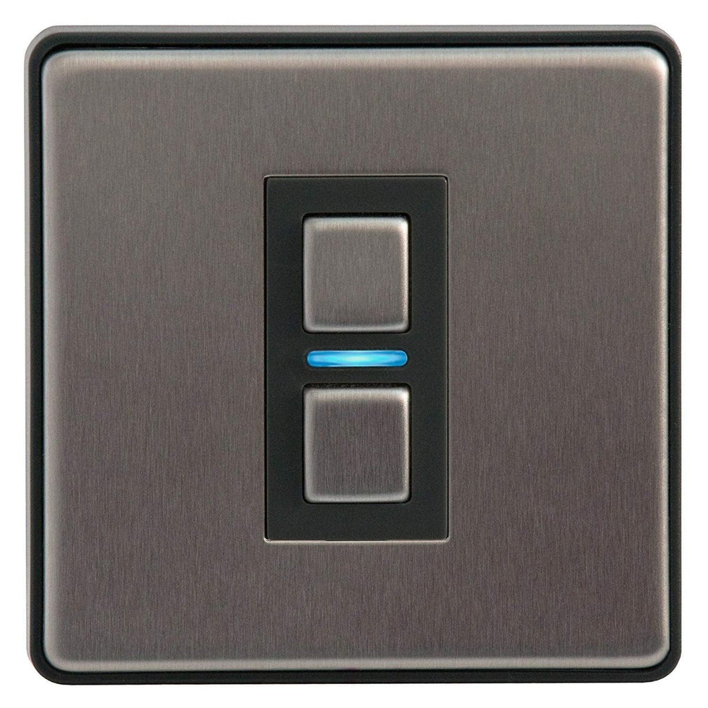 Lightwave L21 Smart Series Dimmer, 350 W, 230 V, Stainless Steel, 1 Gang - Atlantic Electrics - 40800941539551 