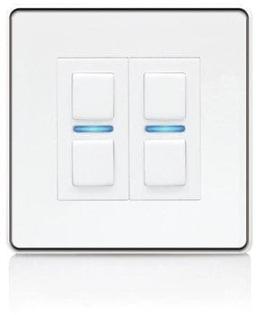 Lightwave L22WH 2 Gang Smart Series Dimmer, White Metal - Atlantic Electrics - 40800941048031 