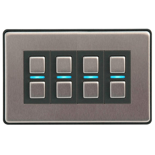 Lightwave L24-SS Smart Dimmer Switch 4 Gang - Stainless Steel | Atlantic Electrics