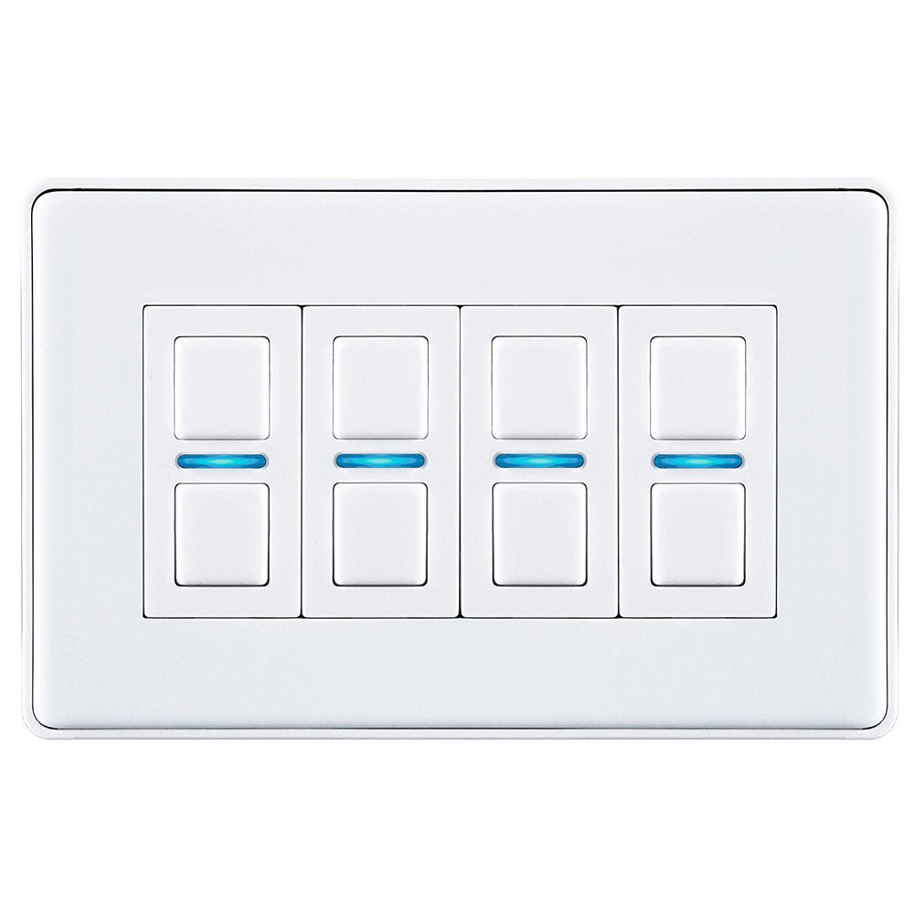 Lightwave L24-WH Smart Dimmer Switch 4 Gang - White | Atlantic Electrics - 40800941375711 
