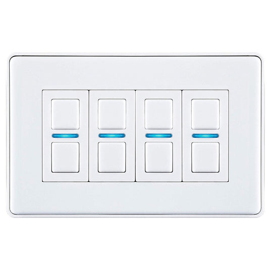 Lightwave L24-WH Smart Dimmer Switch 4 Gang - White | Atlantic Electrics