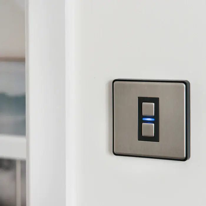 Lightwave LP21MK2 Smart Dimmer, 1 Gang, Works with Alexa, Google Assistant, HomeKit, iOS & Android Compatible - Stainless Steel | Atlantic Electrics - 39478243098847 