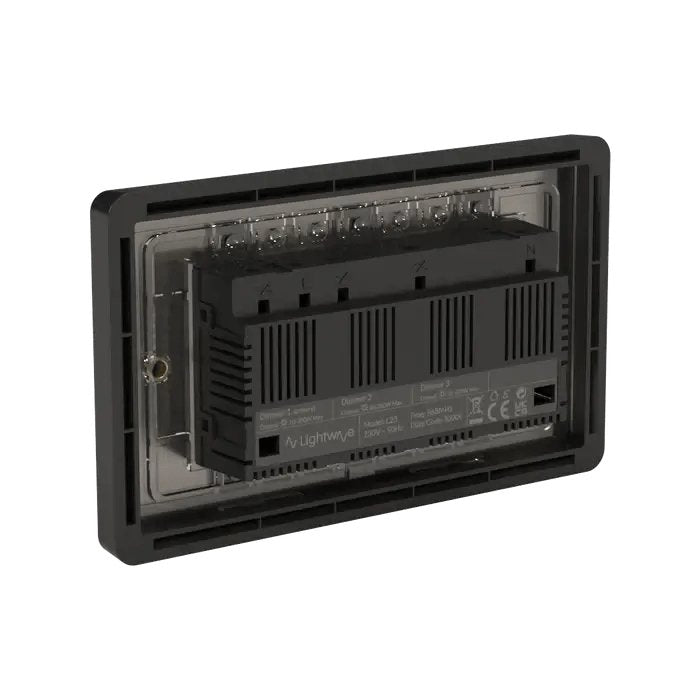 Lightwave LP23MK2 Smart Dimmer with Energy Monitoring, 3 Gang, Stainless Steel Works with Alexa, Google Assistant, HomeKit. iOS & Android Compatible | Atlantic Electrics - 39478242607327 