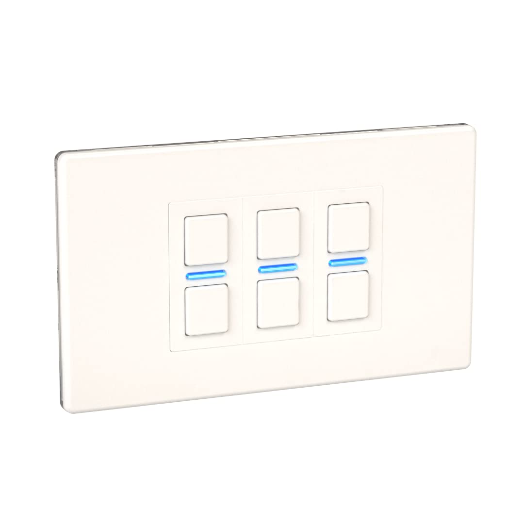 Lightwave LP23MK2 Smart Dimmer with Energy Monitoring, 3 Gang, White Works with Alexa, Google Assistant, HomeKit. iOS & Android Compatible - Atlantic Electrics
