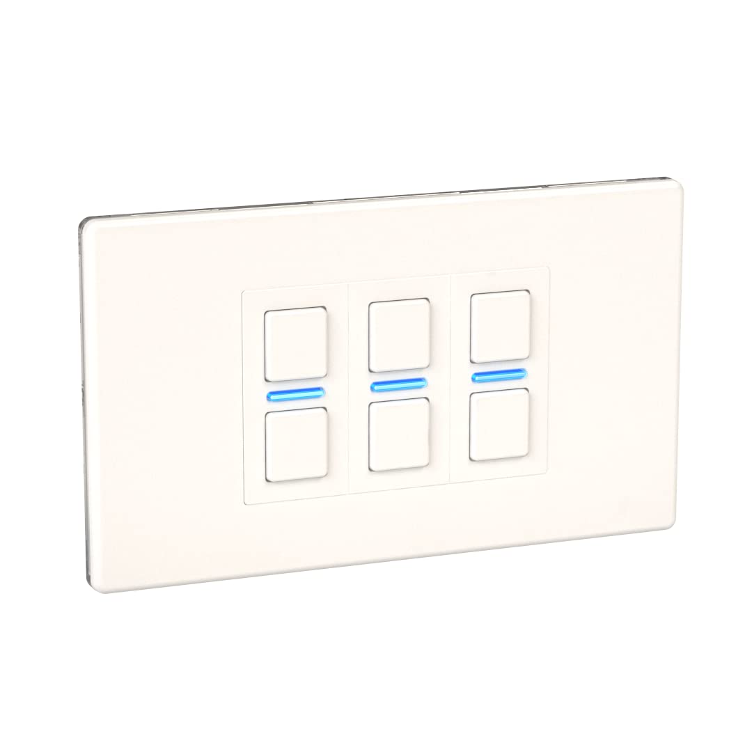 Lightwave LP23MK2 Smart Dimmer with Energy Monitoring, 3 Gang, White Works with Alexa, Google Assistant, HomeKit. iOS & Android Compatible | Atlantic Electrics