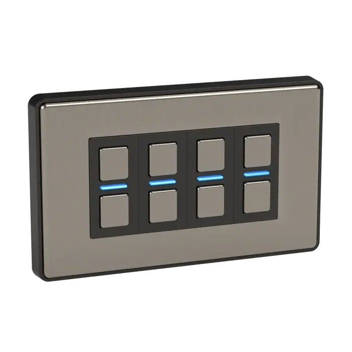 Lightwave LP24MK2 Smart Dimmer with Energy Monitoring, 4 Gang, Works with Alexa, Google Assistant, HomeKit. iOS & Android Compatible Stainless Steel - Atlantic Electrics - 39478242640095 