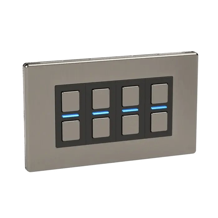 Lightwave LP24MK2 Smart Dimmer with Energy Monitoring, 4 Gang, Works with Alexa, Google Assistant, HomeKit. iOS & Android Compatible Stainless Steel | Atlantic Electrics