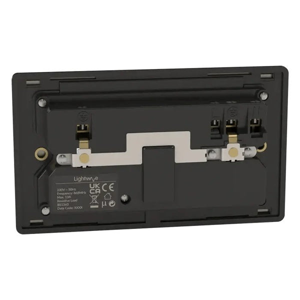Lightwave LP42MK2 Smart Socket 2 gang, 3000 W, 230 V, Stainless Steel ...