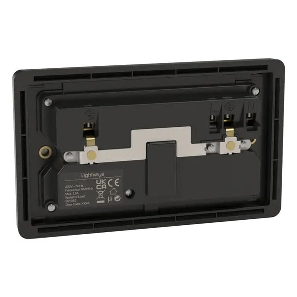 Lightwave LP42MK2 Smart Socket 2 gang, 3000 W, 230 V, Stainless Steel ...