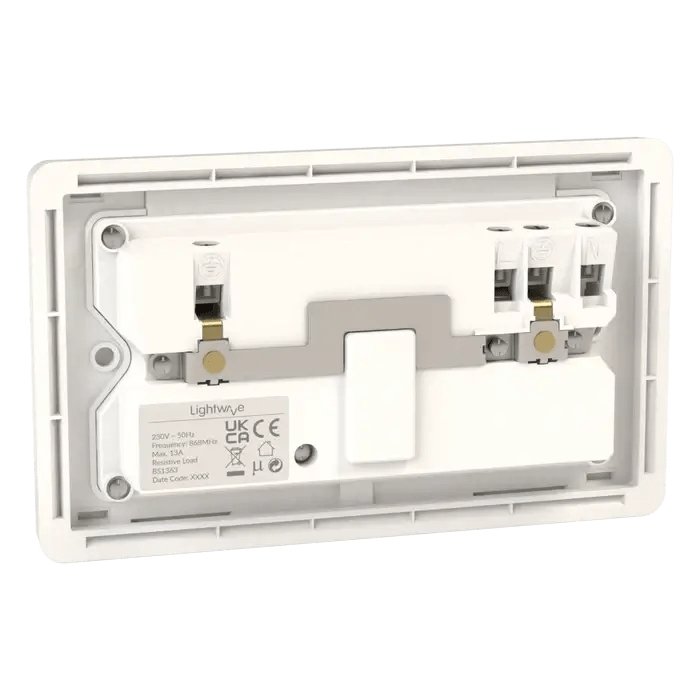 Lightwave LP42MK2 Smart Socket 2 gang, 3000 W, 230 V, White | Atlantic Electrics