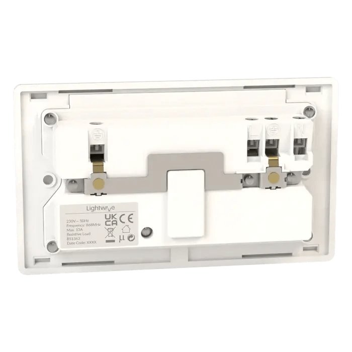 Lightwave LP42MK2 Smart Socket 2 gang, 3000 W, 230 V, White | Atlantic Electrics