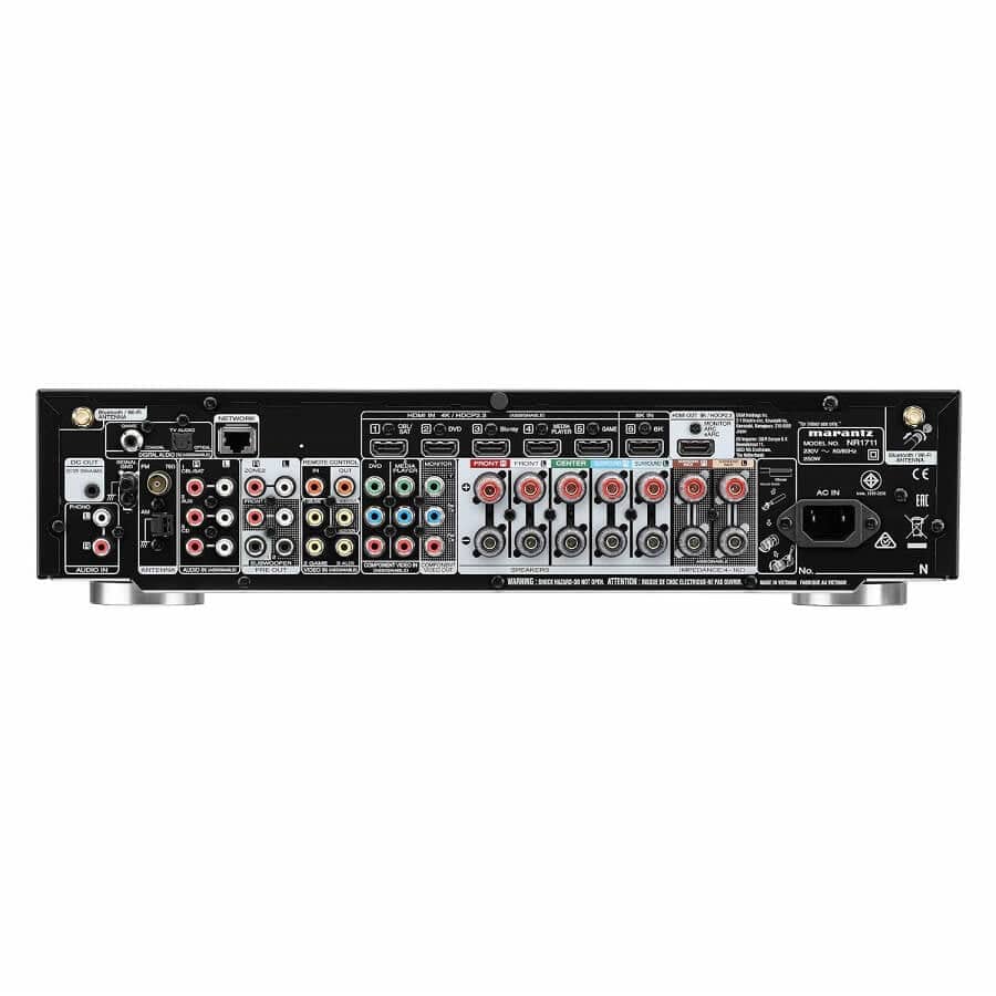 Marantz NR1711 Slim 7.2ch 8K AV Receiver with HEOS Built-in and Voice Control Black - Atlantic Electrics - 39478247358687 