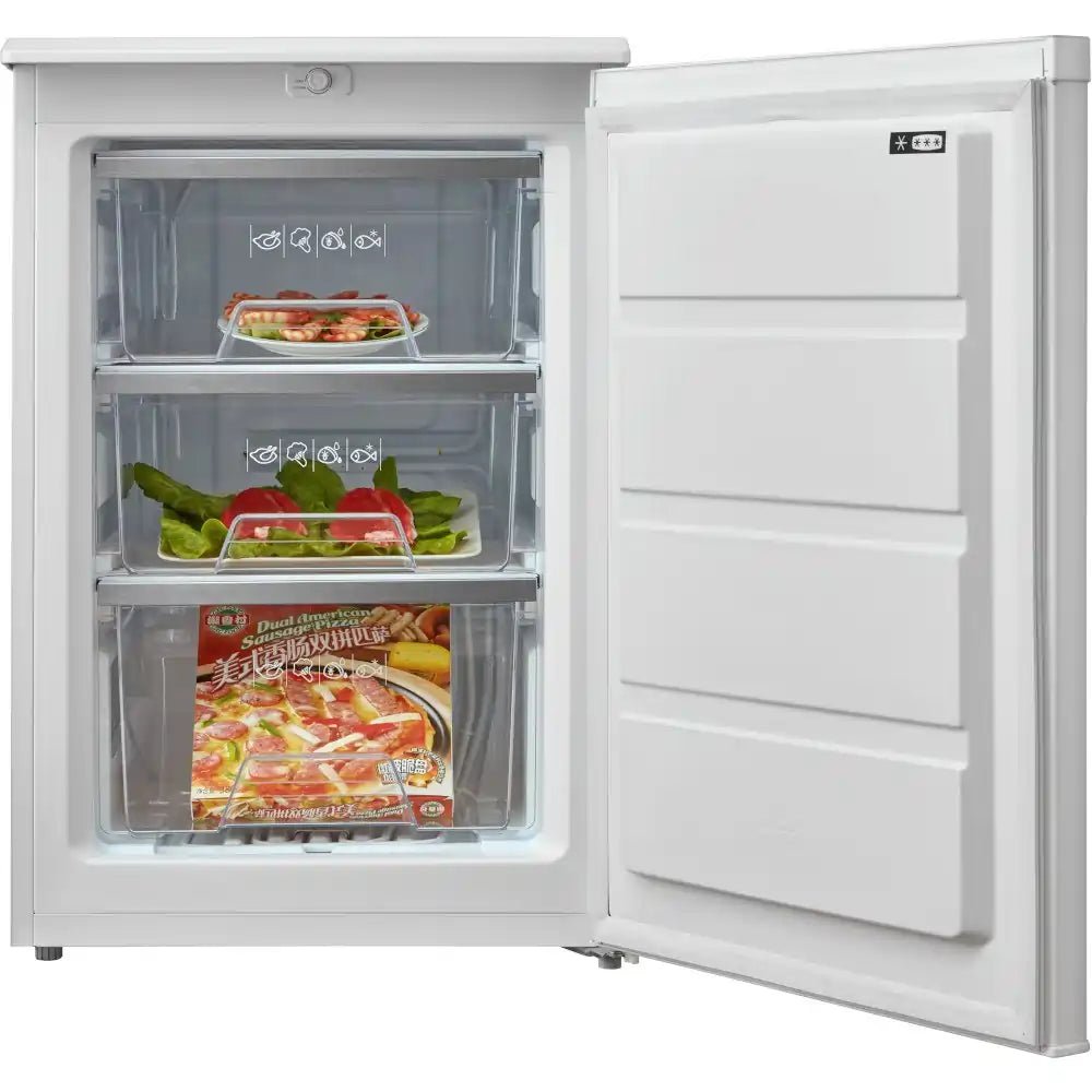 Midea MDRU129FZE01 Freestanding 60cm Under Counter Freezer in White | Atlantic Electrics - 40182518677727 