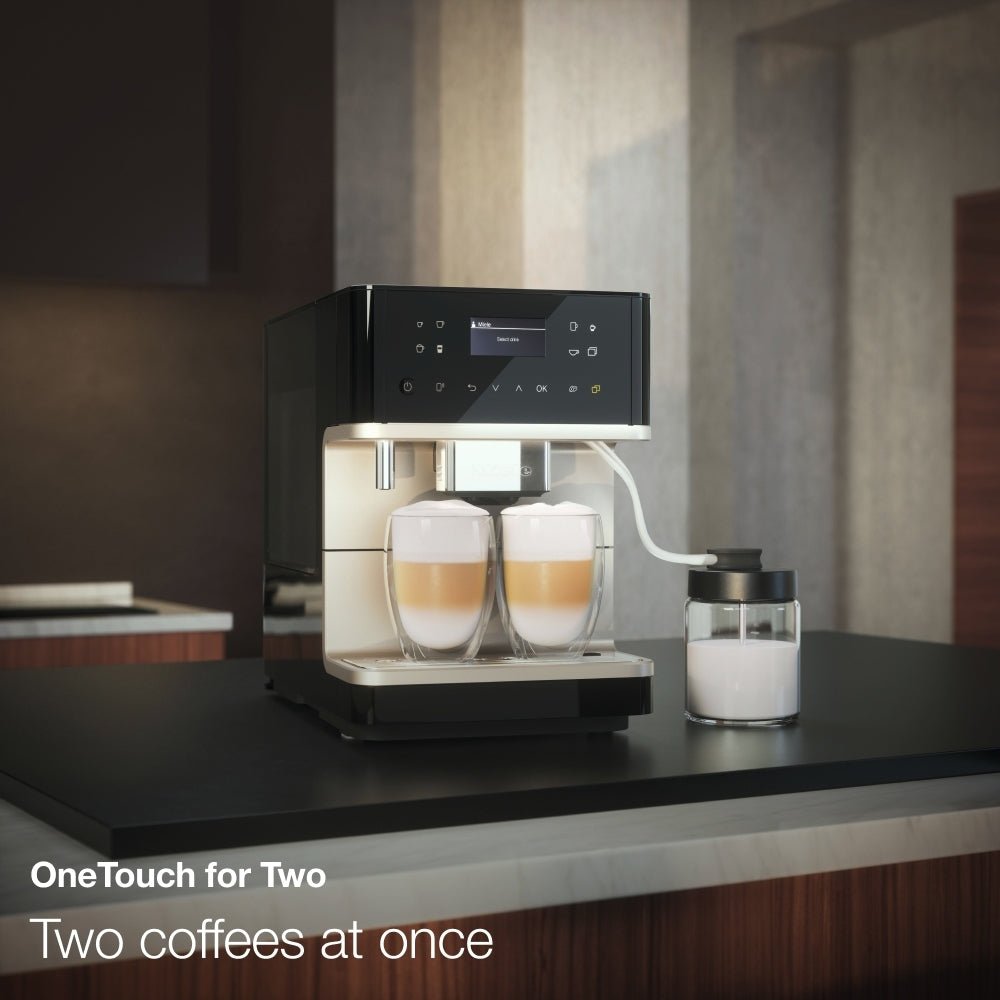 Miele CM6360 Built In Bean to Cup Coffee Machine - Obsidian Black / Clean Steel Metallic | Atlantic Electrics