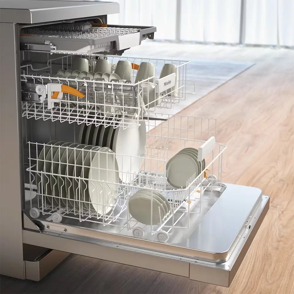 Miele G5310SC-CLST Front Active Plus Freestanding Dishwasher, AutoOpen Drying, 59.8cm Wide - CleanSteel Front | Atlantic Electrics - 41590356541663 