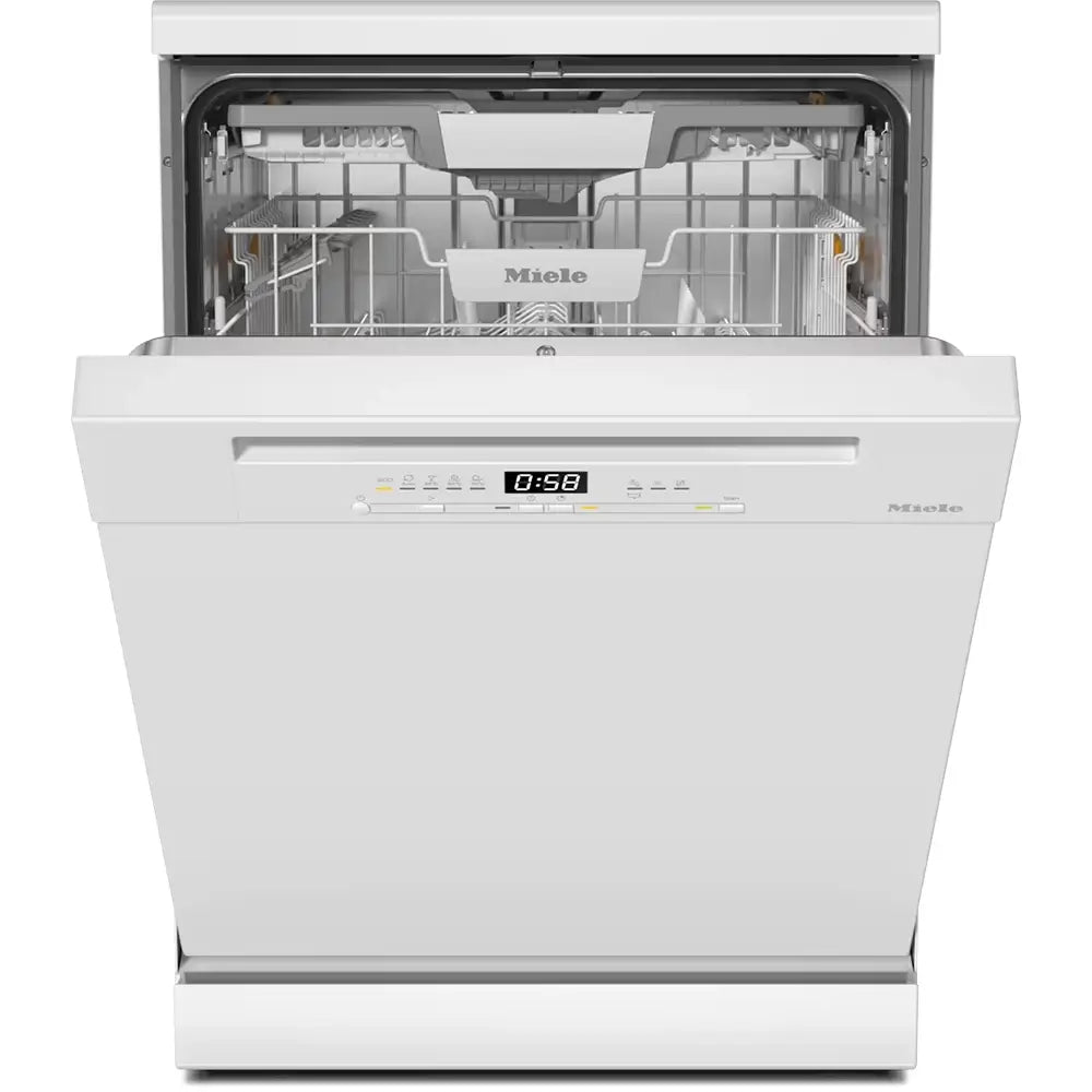 Miele G5310SCWH Active Plus Freestanding Dishwasher, Hot Water Connection, 59.8cm Wide - White | Atlantic Electrics