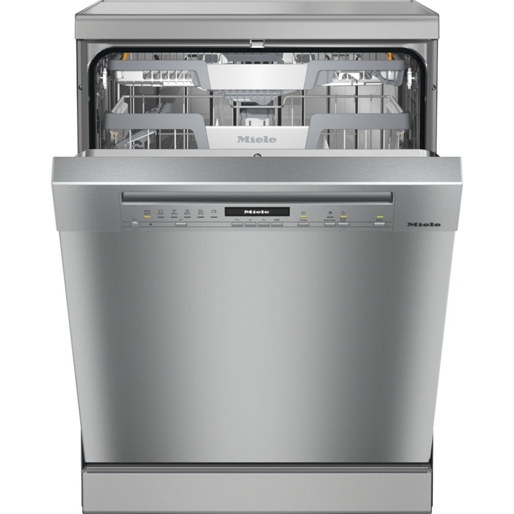 Miele G7110-SC Freestanding Dishwasher, AutoDos with Integrated PowerDisk - CleanSteel Front | Atlantic Electrics
