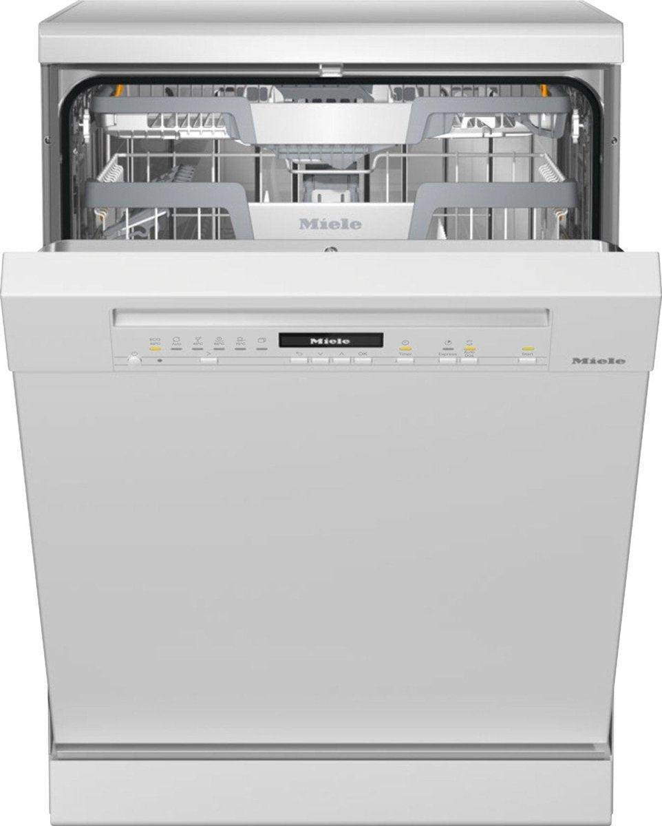 Miele G7110SC-BRWH Freestanding Dishwasher, AutoDos with Integrated PowerDisk, 59.8cm Wide - White - Atlantic Electrics - 41426355781855 