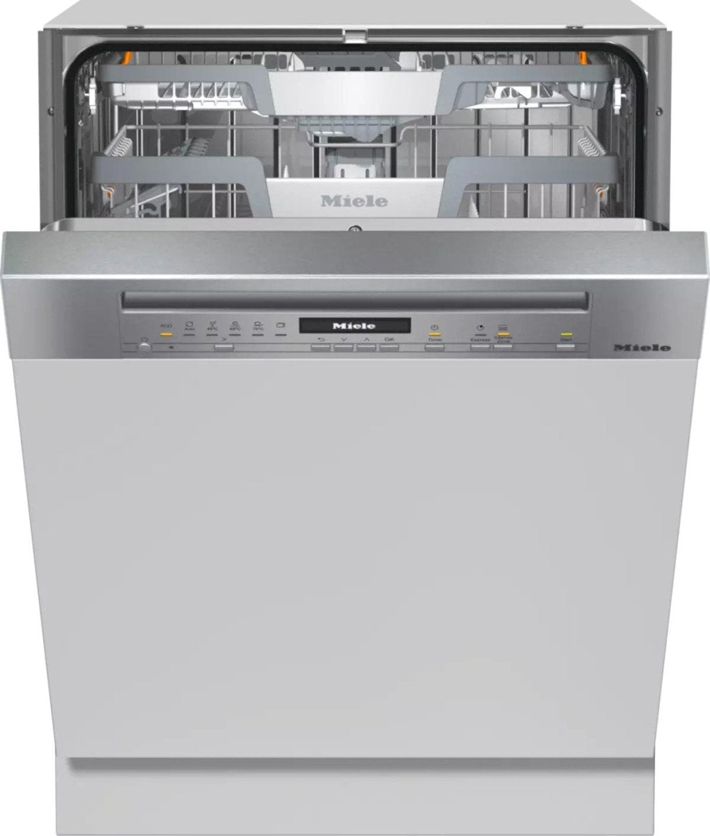 Miele G7200SCi Semi Integrated Standard Dishwasher - Clean Steel Control Panel with Fixed Door Fixing Kit | Atlantic Electrics
