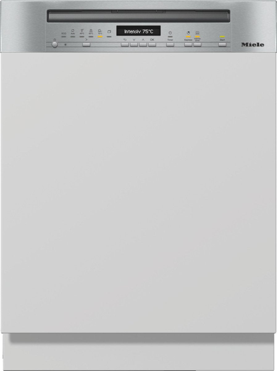 Miele G7200SCi Semi Integrated Standard Dishwasher - Clean Steel Control Panel with Fixed Door Fixing Kit - Atlantic Electrics - 41318834405599 
