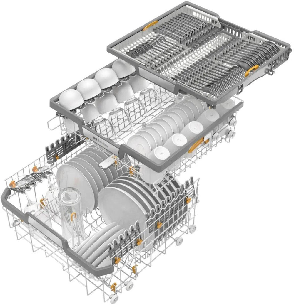 Miele G7660-SCVI Fully Integrated Dishwasher, AutoDos with Integrated PowerDisk, 14 Place Settings - CleanSteel/Obsidian Black | Atlantic Electrics - 41484411470047 