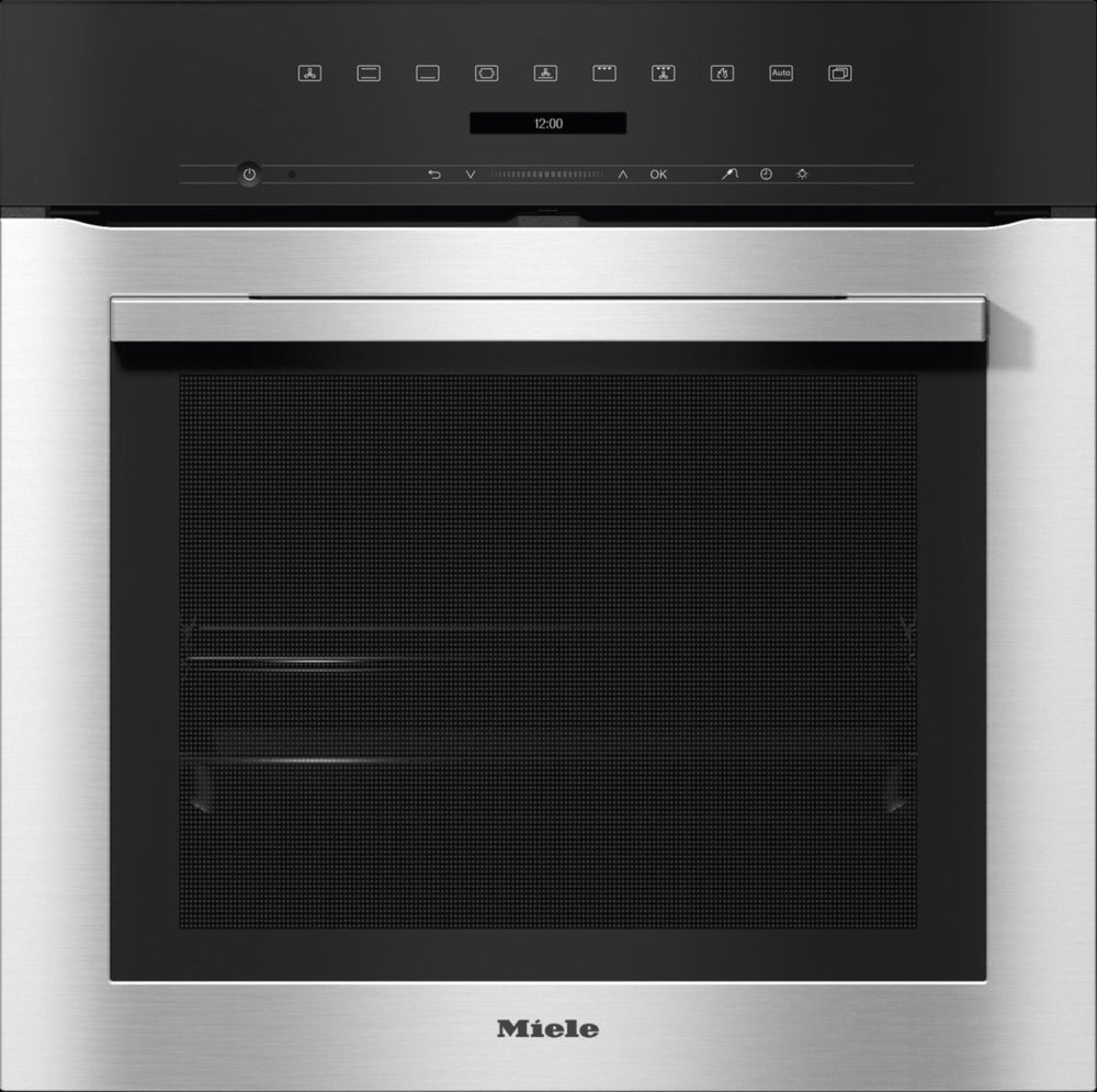 Miele H7162BP Built In Electric Single Oven with Pyrolytic Cleaning - Clean Steel | Atlantic Electrics - 41437829562591 