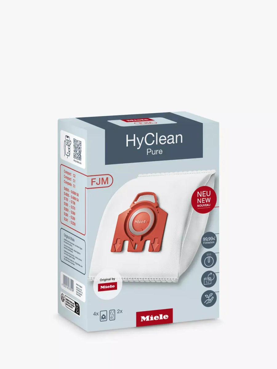 Miele HyClean Pure FJM Dust Bag Pack (4 Dust Bags + 2 Filters) For Compact Vacuum Cleaners | Atlantic Electrics